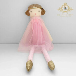 NWT Pretty Girls Princess Ballerina Plush Dolly Handmade Doll Cute Kids Toy Pink